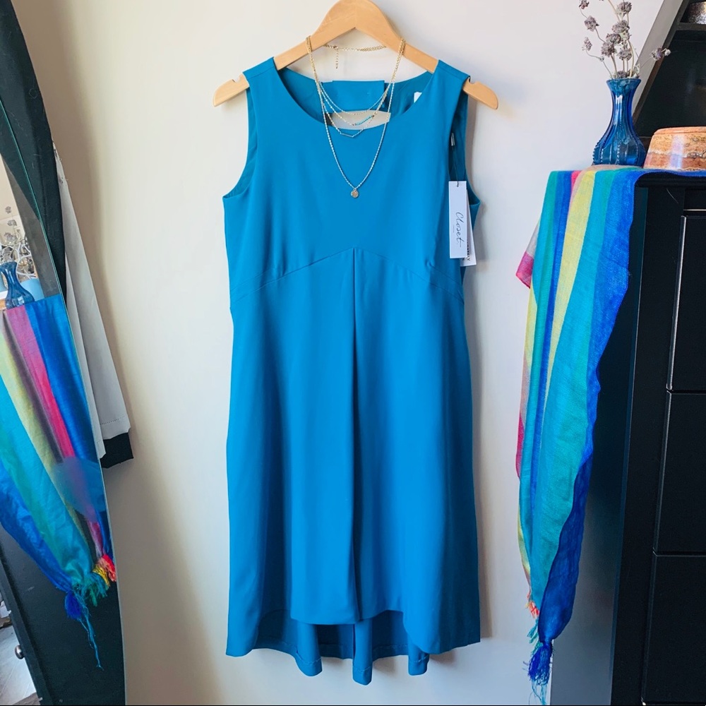 Teal-Turquoise Blue A-Line Dress By Closet London - Picture 6 of 10